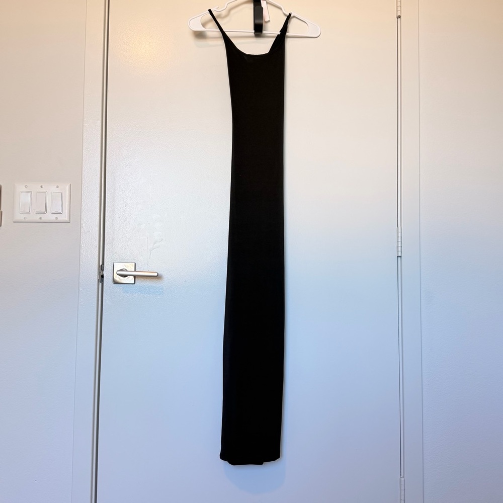 SHEIN Black Maxi Slip Dress with Thin Straps